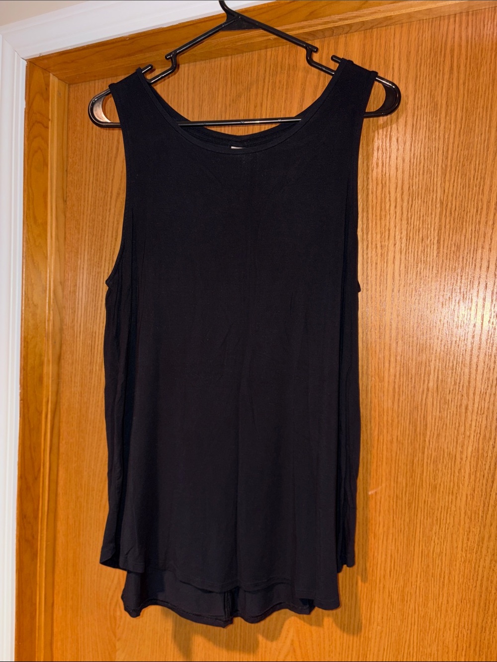 Old Navy Black Layered-Hem Tank Top